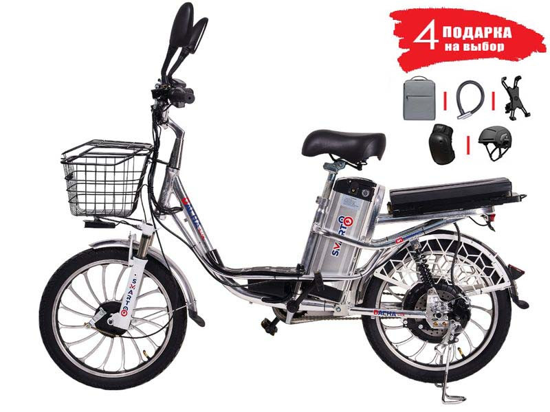 Электровелосипед Smart8 Dacha Lux (серебристый)
