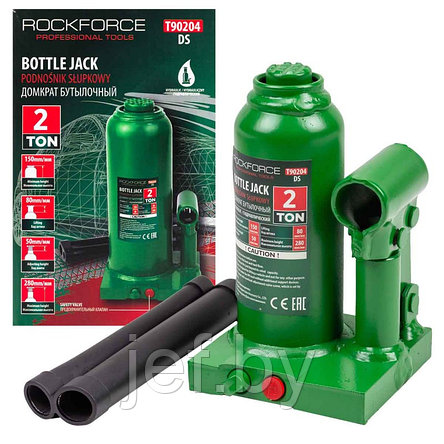 Домкрат бутылочный 2т с клапаном ROCKFORCE RF-T90204 DS, фото 2