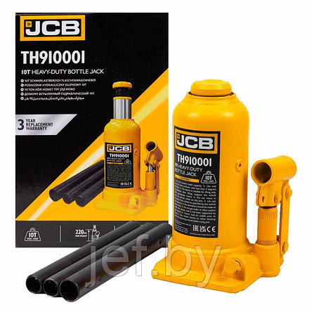 Домкрат бутылочный 10т с клапаном JCB JCB-TH910001, фото 2