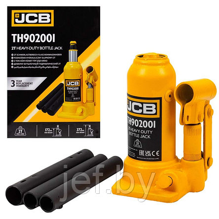 Домкрат бутылочный 2т с клапаном JCB JCB-TH902001, фото 2