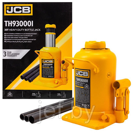Домкрат бутылочный 30т с клапаном JCB JCB-TH930001, фото 2
