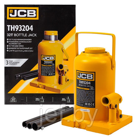 Домкрат бутылочный 32т с клапаном JCB JCB-TH93204, фото 2