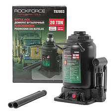 Домкрат бутылочный гидравлический двухштоковый "Profi" 20т с клапаном ROCKFORCE RF-T92003, фото 3