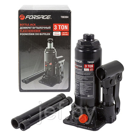 Домкрат гидравлический бутылочный 3т FORSAGE F-T90304 DS, фото 2