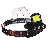 Фонарь налобный, сенсорный, XPE+COB, 4 реж, 1200мАч, ЕРМАК, 221-082