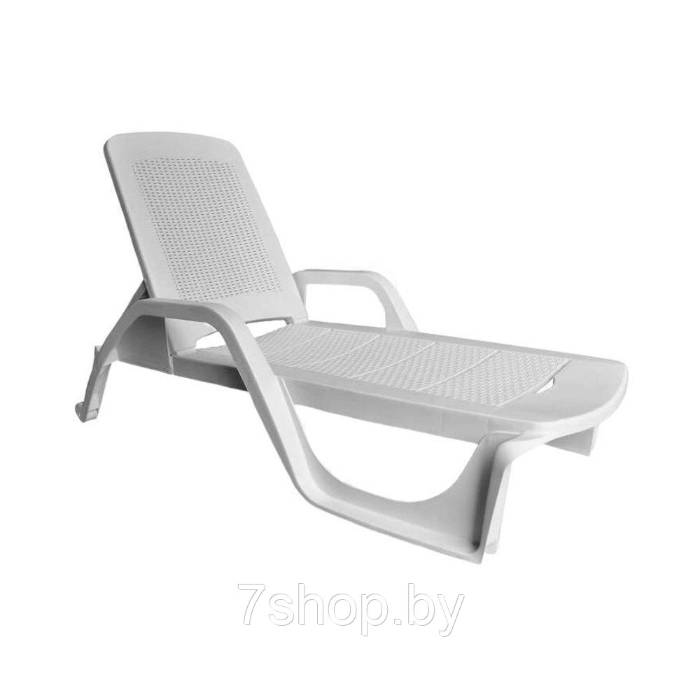 Шезлонг стопирующийся NILO, белый