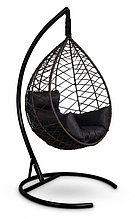 Подвесное кресло LAURA OUTDOOR Alicante коричневое, черная подушка
