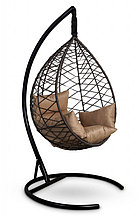 Подвесное кресло LAURA OUTDOOR Alicante коричневое, бежевая подушка