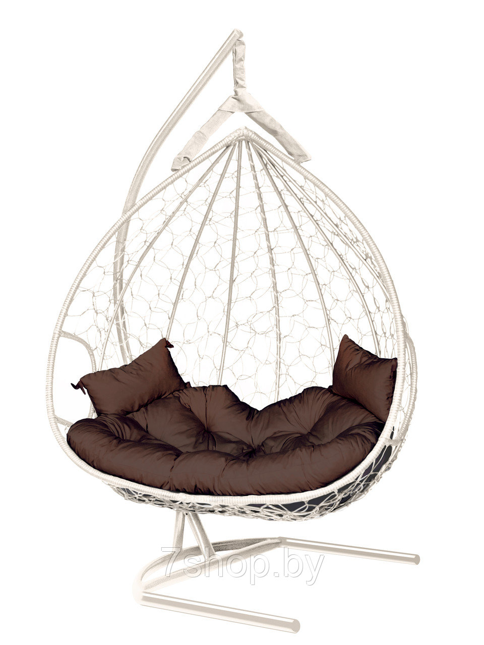 Кресло подвесное двухместное DUBLIN Twin White/Brown