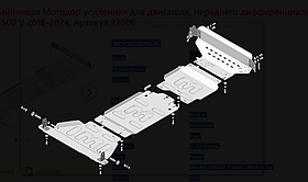 Защита алюминиевая Мотодор  для двигателя, переднего дифференциала, КПП, радиатора, РК Dodge Ram 1500 2018+