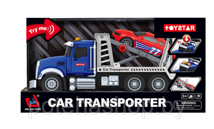 Автотранспортер «CAR TRANSPORTER» со звуковыми и световыми эффектами 666-16R, фото 2