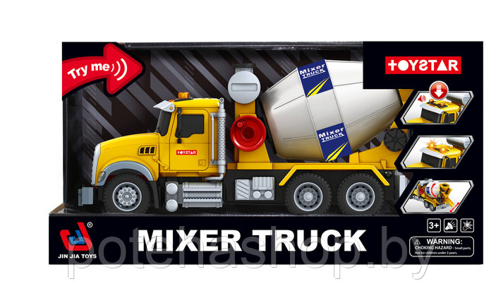 Бетономешалка «MIXER TRUCK» со звуковыми и световыми эффектами 666-12R, фото 2