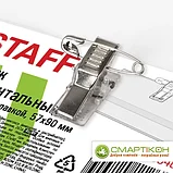 Бейдж горизонтальный STAFF Basic 57 х 90 мм, с клипсой и булавкой, мягкий, фото 3