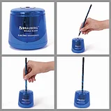 Точилка электрическая BRAUBERG DOUBLE BLADE BLUE, двойное лезвие, питание от 2 батареек AA, фото 5