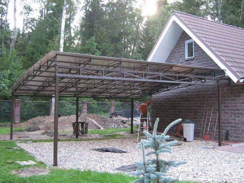 Проект навеса из металлических труб