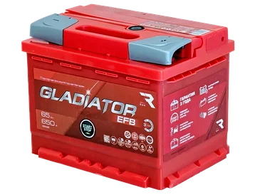 Аккумулятор автомобильный GLADIATOR EFB65 A/h R+