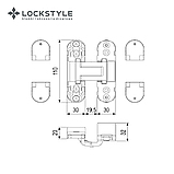 Петля скрытая 3D LOCKSTYLE, модель ECLIPSE 2.0 комплект MATT CHROME (матовый хром), фото 2