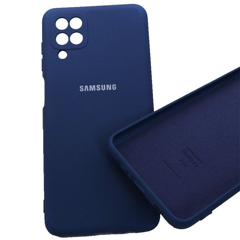 Чехол-накладка для Samsung Galaxy A12 SM-A125 / M12 Silicone Cover темно-синий