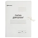 Папка для бумаг с завязками картонная BRAUBERG 440 г/м2, до 200 листов, фото 2