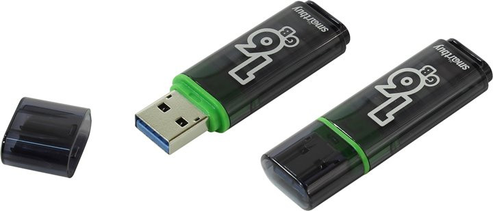 USB 3.0 флеш-диск SmartBuy 16GB Glossy series Dark Grey (SB16GBGS-DG) - фото 1 - id-p50702822