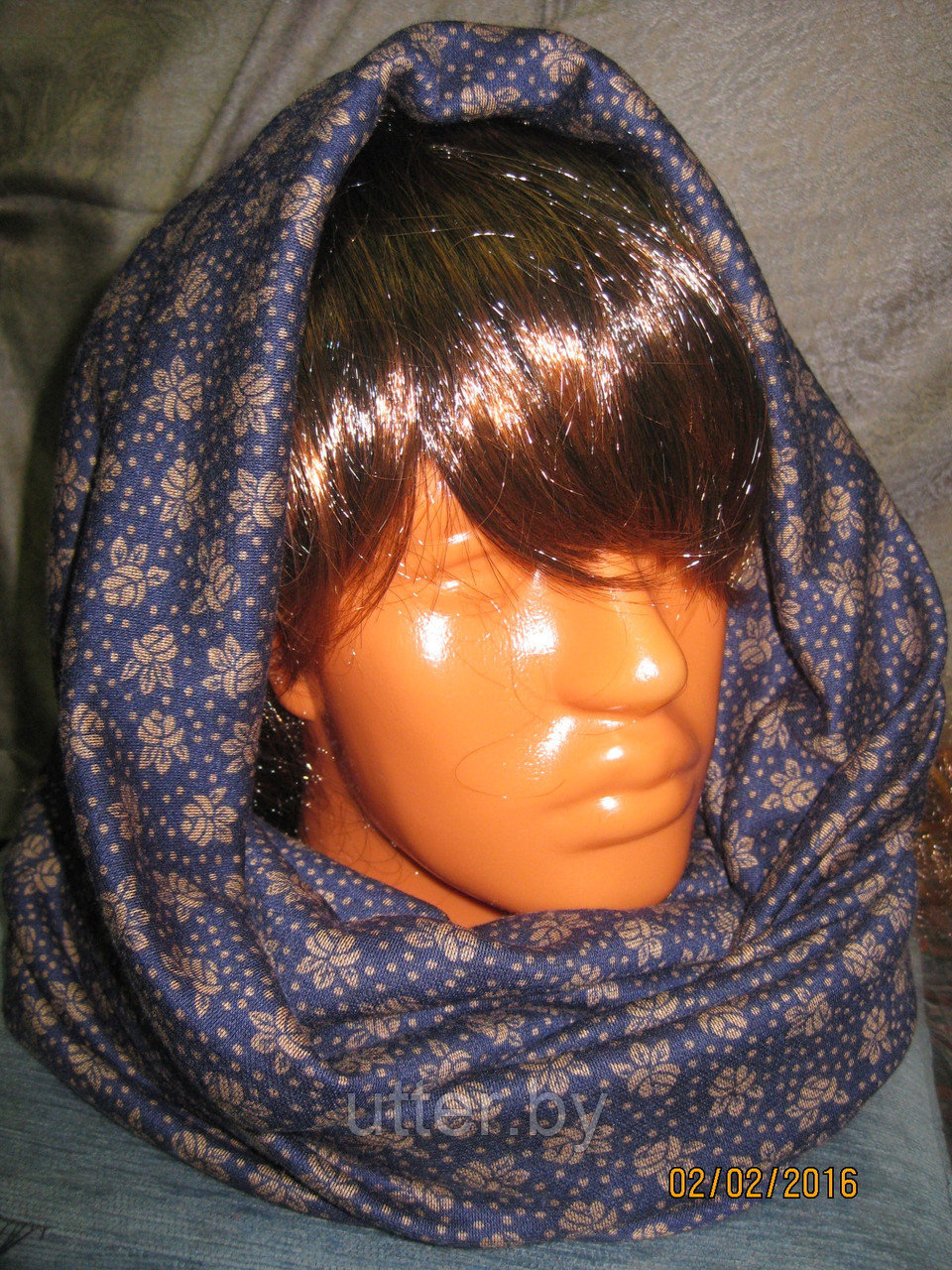 Круговой шарф (снуд) трикотажный цветной, фото 1