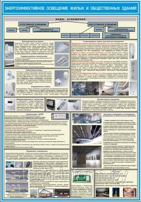 ПЛакат: ЭНЕРГОЭФФЕКТИВНОЕ ОСВЕЩЕНИЕ ЖИЛЫХ И ОБЩЕСТВЕННЫХ ЗДАНИЙ - фото 1 - id-p1135703