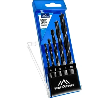 НАБОР СВЕРЛ ПО ДЕРЕВУ 5 ПРЕДМЕТ (4-10мм)