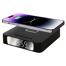 Часы с беспроводной зарядкой Raven 3в1 черный