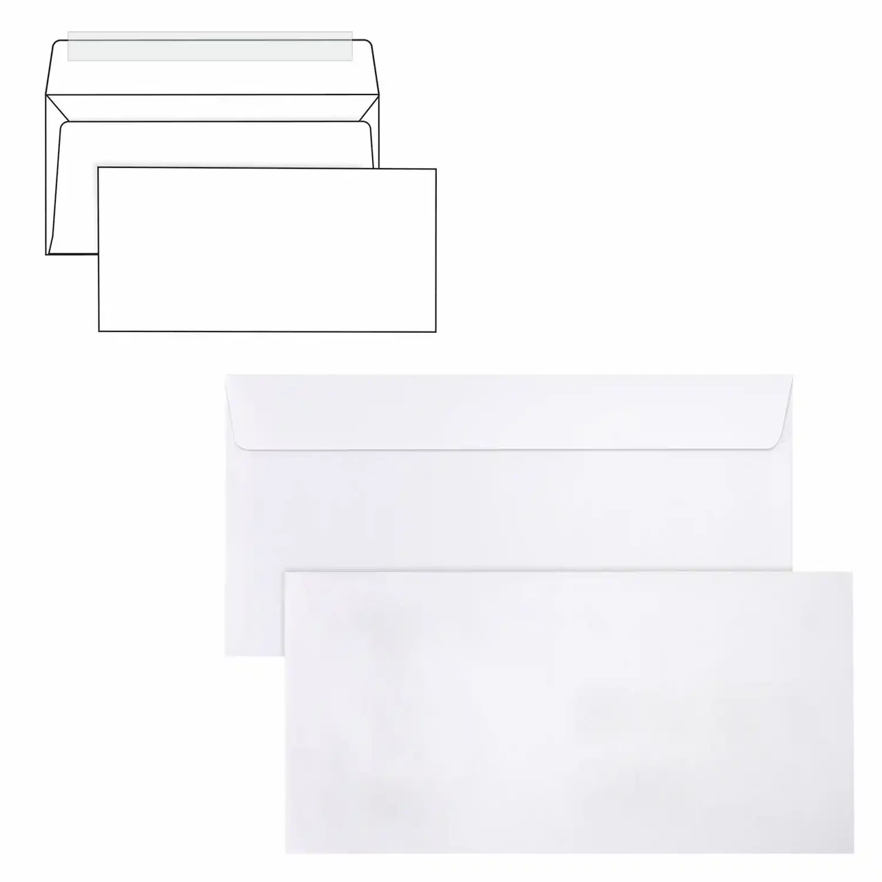 Конверты BRAUBERG Е65 110х220 мм отрывная лента, 80 г/м2, 25 шт