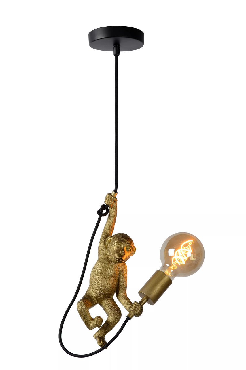 Lucide EXTRAVAGANZA CHIMP - Подвесной светильник - Ø 17,6 см - 1xE27 - Черный 10402/01/30