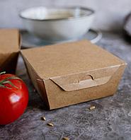 Ланч бокс с крышкой 400 мл CRAFTBOX400 95/115*95/115*50 мм, крафт картон