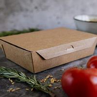 Ланч бокс с крышкой 600 мл CRAFTBOX600 130/150*95/115*50 мм, крафт картон