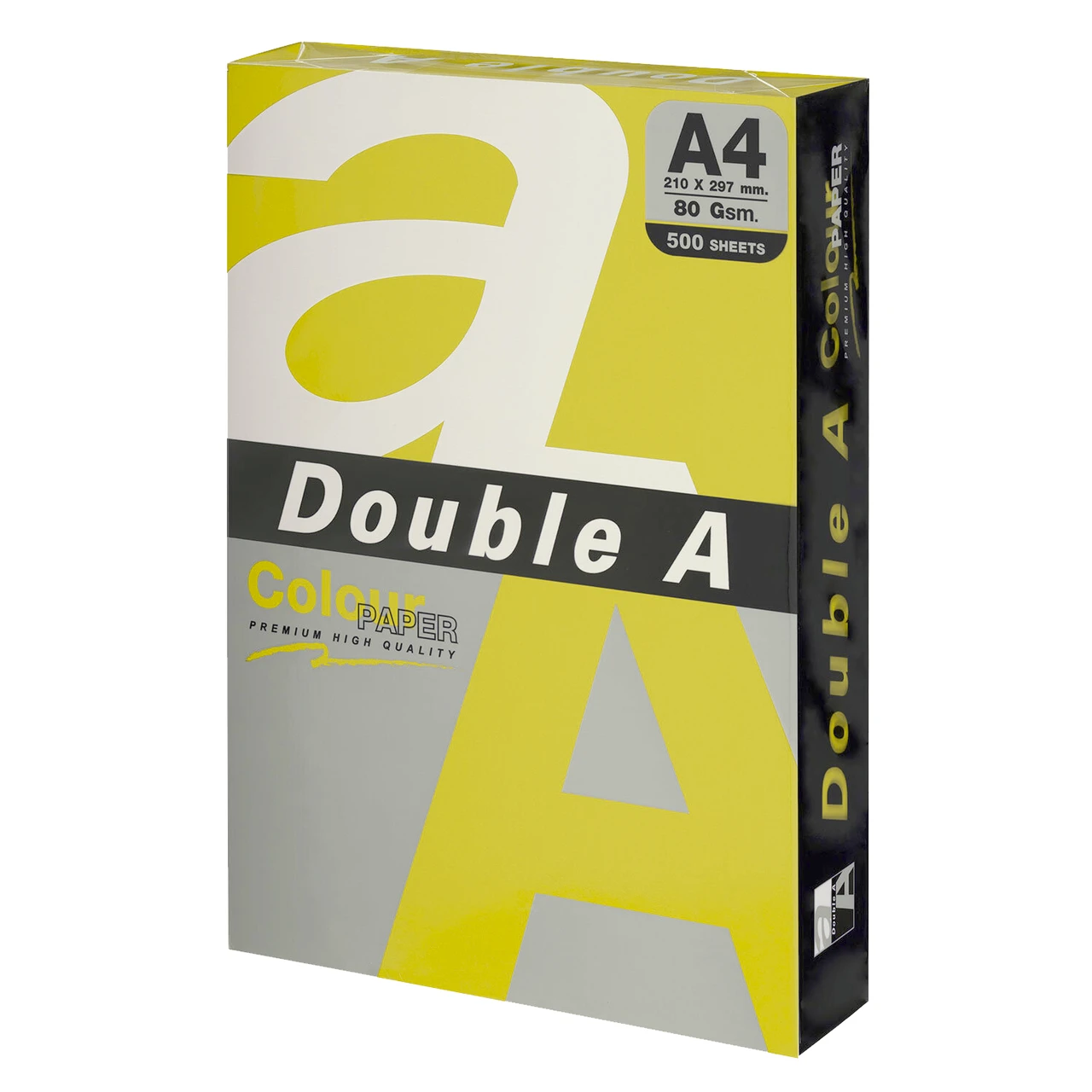 Бумага цветная DOUBLE A, А4, 80 г/м2, 500 л., интенсив, желтая