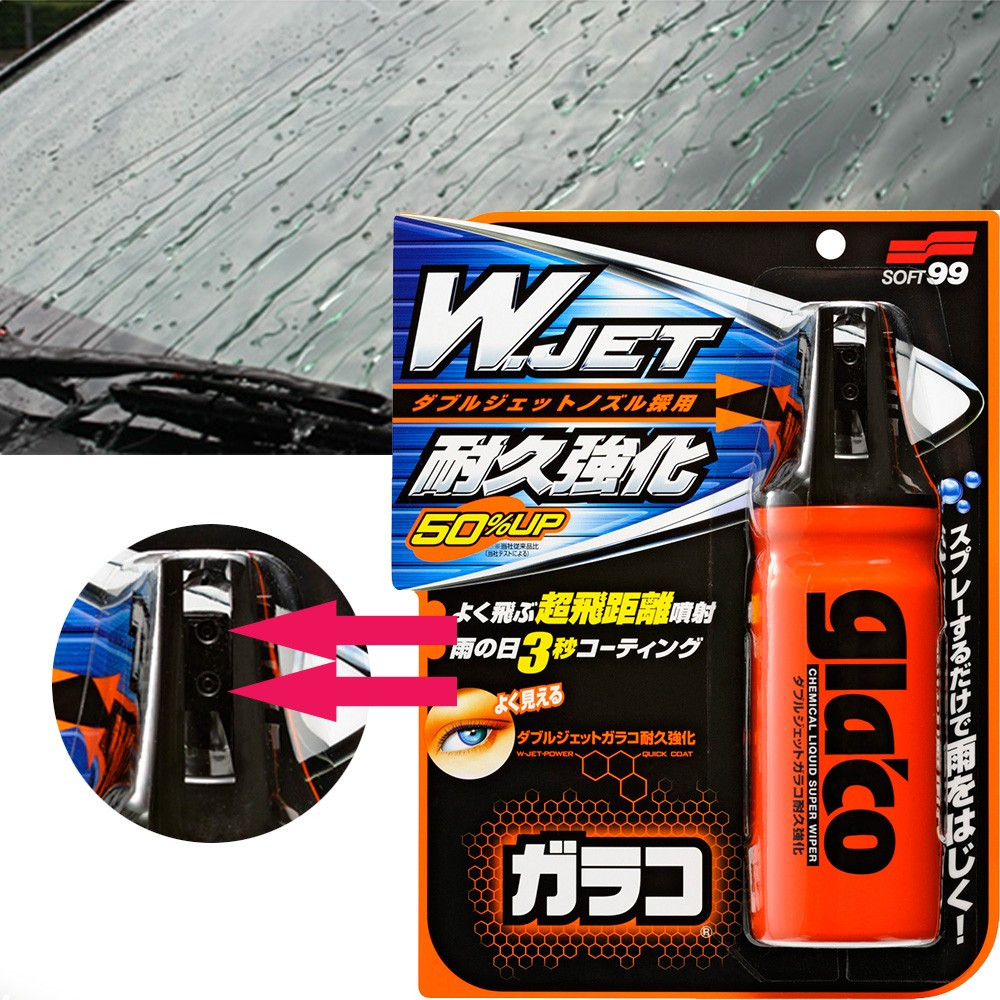 Glaco "W" Jet Strong - Водоотталкивающее полироль-покрытие для стекла | Soft99 | 180мл - фото 4 - id-p25363587