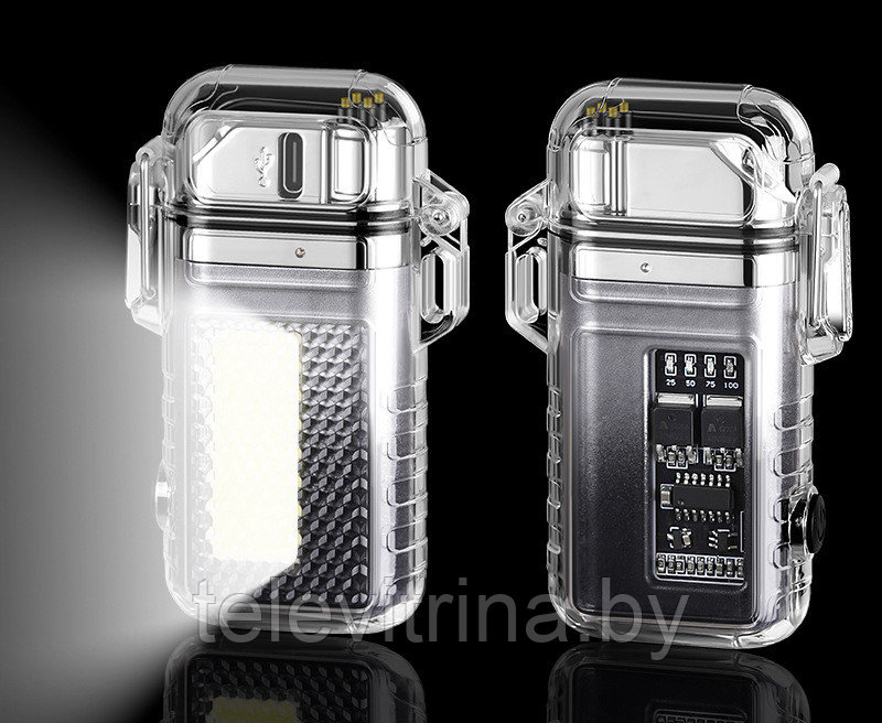 Зажигалка импульсная LIGHTER (USB,защитный чехол, фонарик, индикатор зарядки )