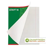Тетрадь А5 48 л STAFF, скоба, клетка, офсет №2 ЭКОНОМ, обложка картон, "ОДИН ЦВЕТ", фото 3