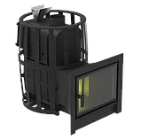 Печь-камин чугунная ВОЕВОДА ФЛАГМАН 20 СЕТЧАТЫЙ Ковка Кожух, ЗАКРЫТАЯ Каменка, дверка ПАНОРАМА, фото 3