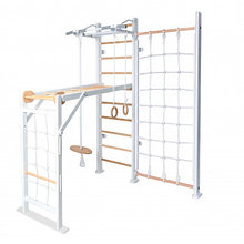 Шведская стенка PERFETTO SPORT Scala in legno con rete 2 bianco-naturale PS-131