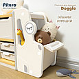 Стеллаж детский для игрушек с ящиками PITUSO Doggie Бежевый+желтый 125*33*89h, фото 5