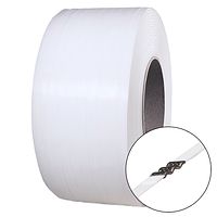 Лента полипропиленовая упаковочная 12 мм х 0,5 мм , белая. Артикул: 3.51.12050В3.0РРБ1П2