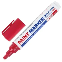 Маркер-краска лаковый 6 мм, красный, нитро-основа, BRAUBERG PROFESSIONAL PLUS EXTRA