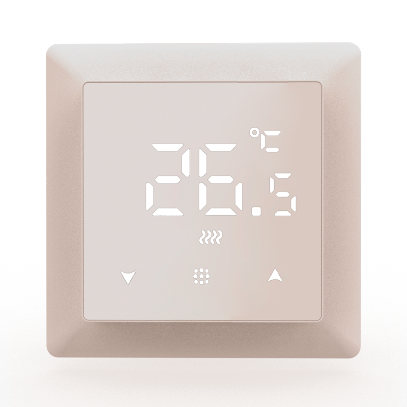 Электронный (не программирумый) термостат, электронный с датчиком пола Donel, 16 A, 55*55 мм, шампань