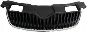 Решетка радиатора SKODA FABIA/ROOMSTER 2007 - 2010, черная с хромом, PSD07017GA