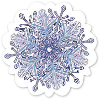 Украшение на скотче Снежинка, Ажурный кристалл, 9,6х9,6 см, 20 шт (арт.9201515)