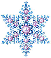Украшение на скотче Снежинка, Сверкающий жемчуг, 23х23 см, с блестками, 10 шт (арт.5НСК-073)