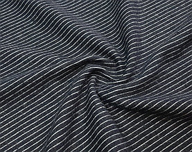 Трикотаж полоска (черно-синий цвет)