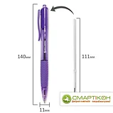 Ручка шариковая масляная автоматическая с грипом BRAUBERG Fruity RD, синяя, корпус ассорти, узел 0,7 мм, линия, фото 8