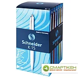 Ручка шариковая автоматическая SCHNEIDER К15, синяя, корпус ассорти, узел 1 мм, линия письма 0,5 мм, фото 3