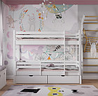 Кровать двухъярусная Rostik 2в1 90х180 белый, фото 5