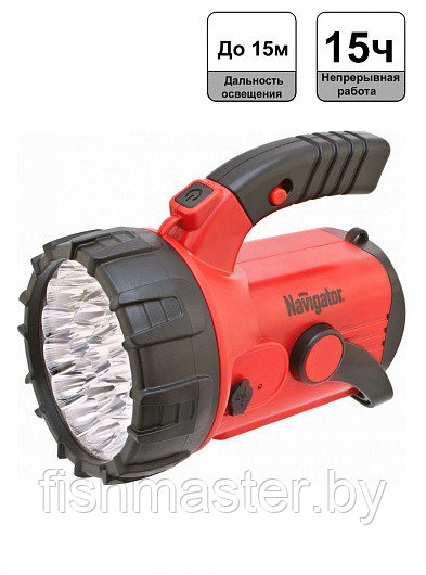 Фонарь Navigator 94 960 NPT-SP06-ACCU Прожект/кемп. 23+18+4LED, аккум.4В, 2Ач.